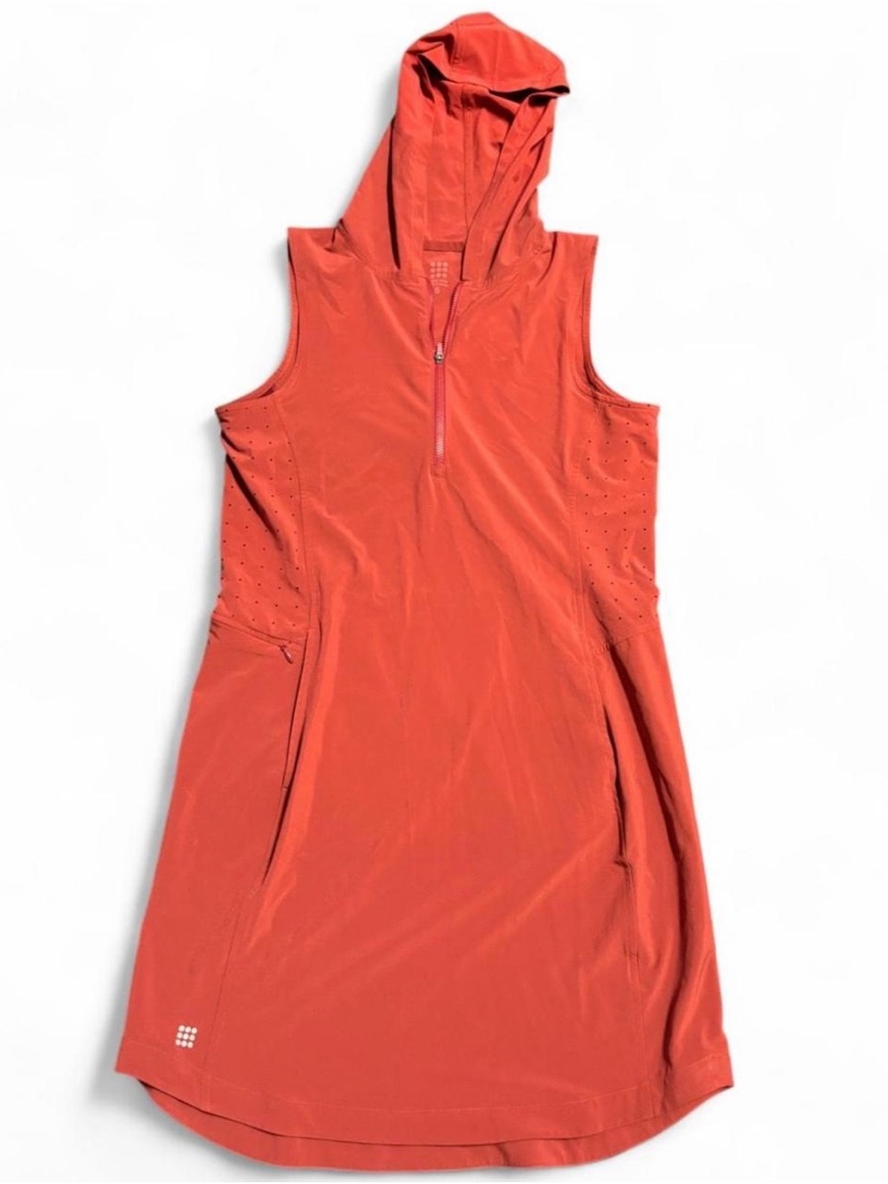 Title Nine Boom Burnt Orange Hoodie Sleeveless Dress